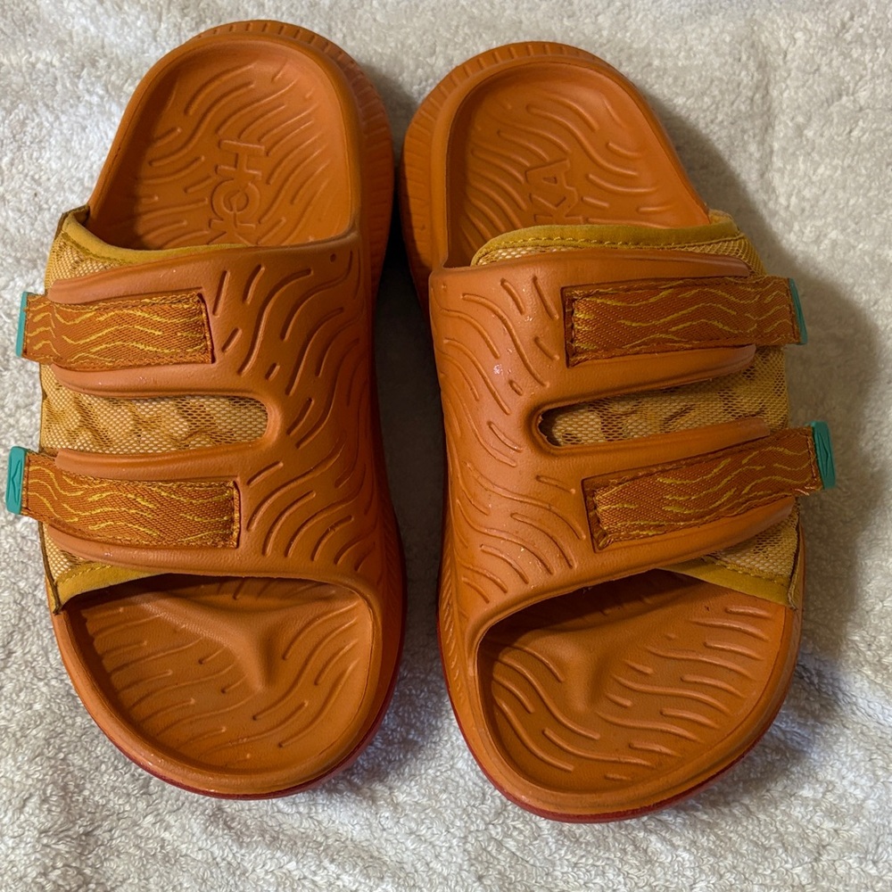 Hoka Kids Orange Slide Sandals
